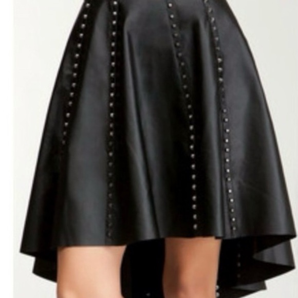 Black Studded High-Low Skirt